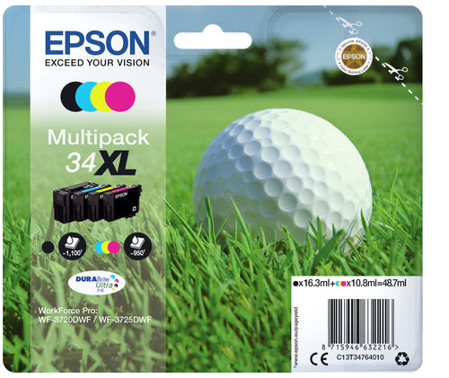 Epson Golf ball Multipack 4-colours 34XL DURABrite Ultra Ink Epson Golf ball Multipack 4-colours 34XL DURABrite Ultra Ink